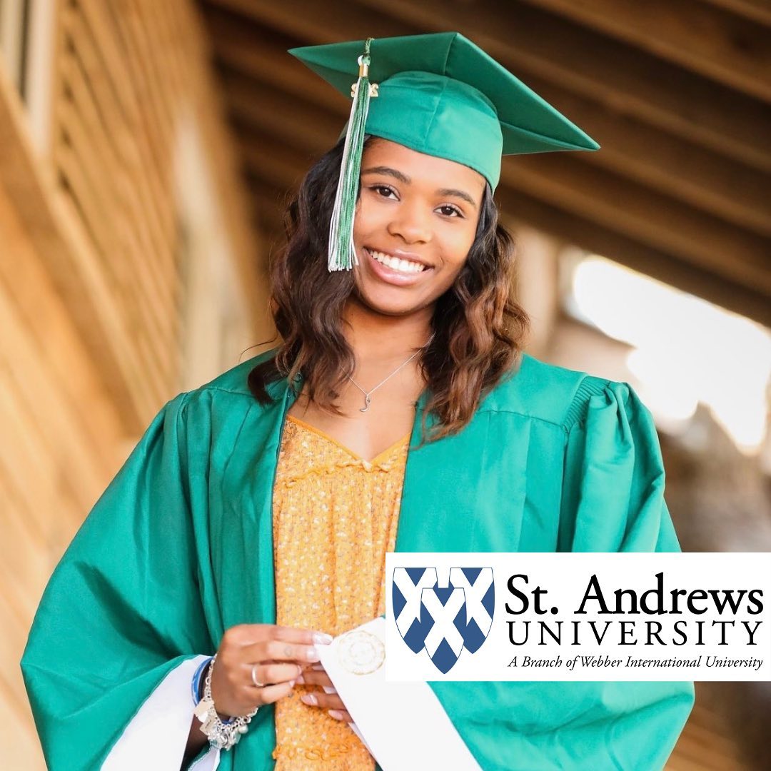 Incarnate Word graduate, Xaria Pearson in her cap and gown.