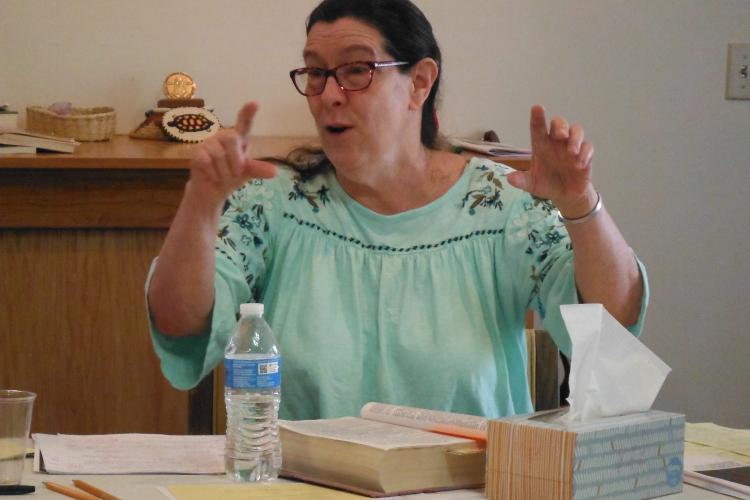 Maureen Foley-Bensen teaching scripture for the Kateri Program in Spokane, WA.