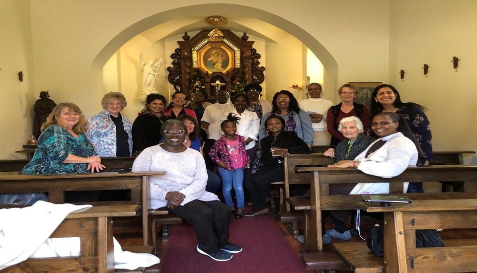 Gathering in the Schoenstatt Shrine to Mary after praying the rosary